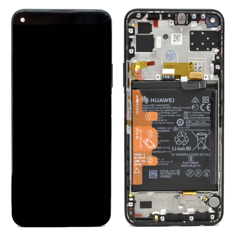 Genuine Huawei P40 Lite 5G LCD Screen & Touch Digitiser With Frame & Battery - Black