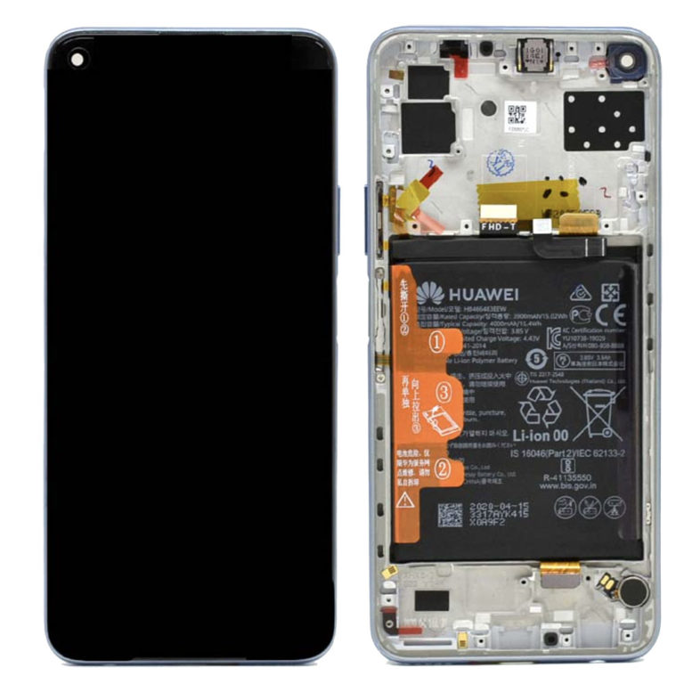 Genuine Huawei P40 Lite 5G LCD Screen & Touch Digitiser With Frame & Battery - Silver