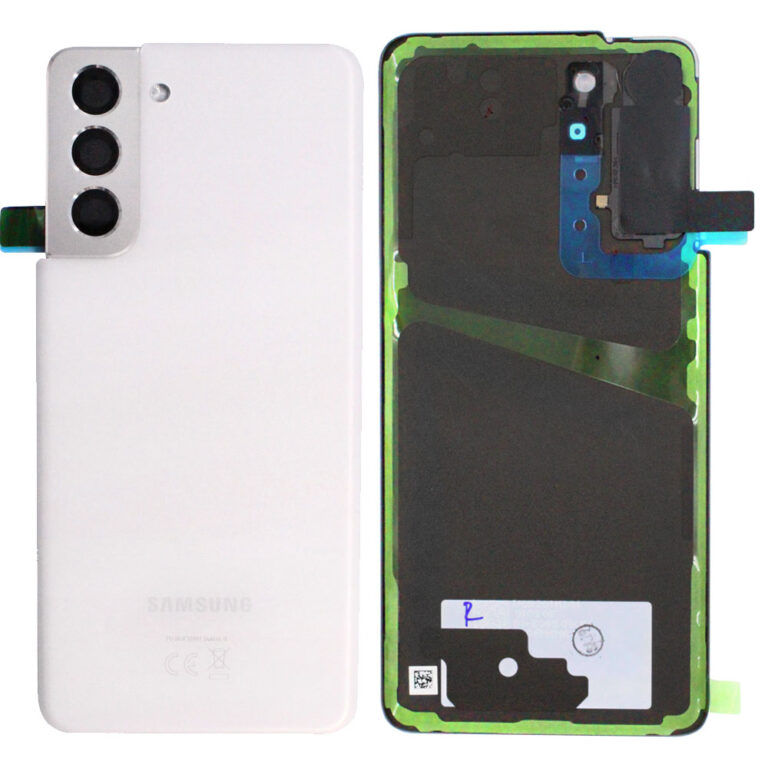 Genuine Samsung G991 Galaxy S21 Rear Back Glass / Battery Cover With Camera Lens - Phantom White