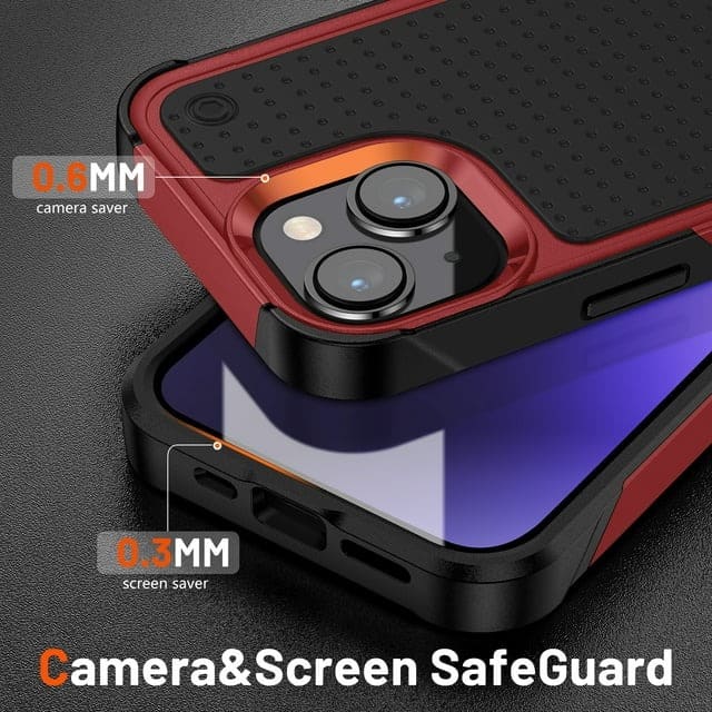 For iPhone 15 All Models Dual Layer Heavy Duty Shockproof Case