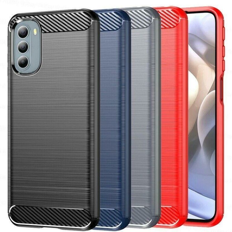 Matte Shockproof TPU Gel Case With Carbon Fibre Effect For Nokia C21 Plus