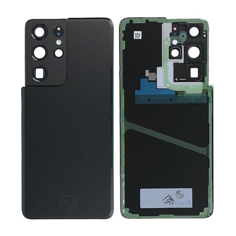 Genuine Samsung G998 Galaxy S21 Ultra Rear Back Glass / Battery Cover With Camera Lens - Phantom Black