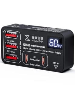 Qianli Mega-Idea P605S 60W 5-Ports Quick Charging Station Hub LCD Display