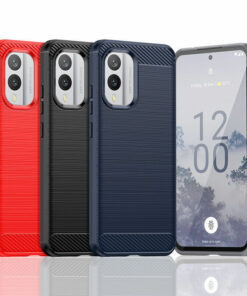 Matte Shockproof TPU Gel Case With Carbon Fibre Effect For Nokia X30 5G